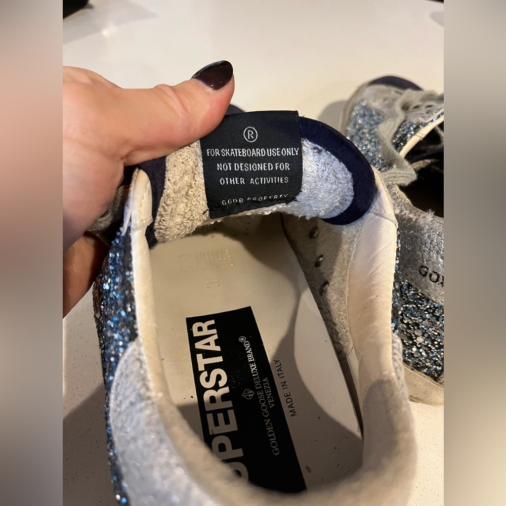 Blue Sparkley Golden Goose